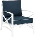 Crosley Kaplan White Navy Outdoor Chair