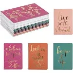 12 Pack Inspirational Notebooks for Women, Mini Pocket Journals with 6 Gold Foil Designs, 28 Lined Pages, 4 x 5.6 in, Size: 4x5.6