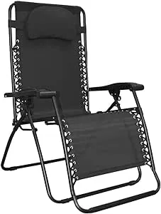 Caravan Oversized Infinity Zero Gravity Chair, Black