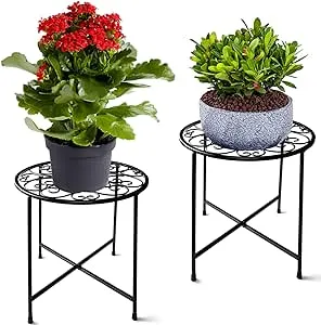 Bed Bath & Beyond 2 Pack 15" Tall Flower Pot Stand - Black