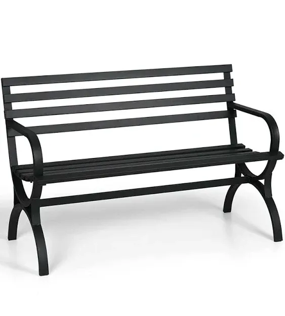 Garden Bench Outdoor Bench Patio Bench for Outdoors Metal Porch Clearance Work Entryway Steel Frame Furniture for Yard