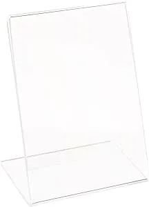 Angled L-Shaped Sign Holder Frame With Slant Back Design 3"X 4\'\'High- Portrait/Vertical, 10-Pack