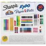 School Supplies Kit, Highlighters, Mechanical Pencils, Glue Sticks, Erasers, Permanent Markers, Gel Pens, Pencils, School Glue and more from Sharpie, Elmer’s, Paper Mate, & Expo, 38 pieces