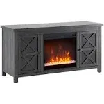 Colton Rectangular TV Stand with Crystal Fireplace for TV's Up to 55" in Charcoal Gray