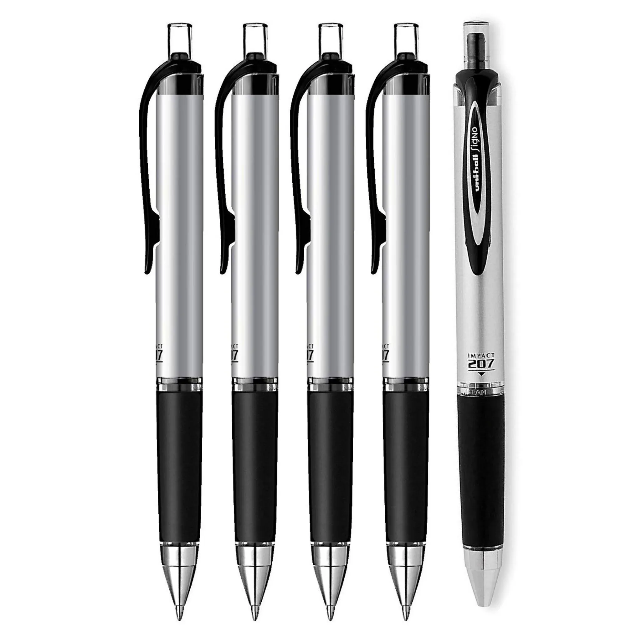 Uni-Ball Impact RT Retractable Bold Point Gel Pens, 5 Black Ink Pen (65870)