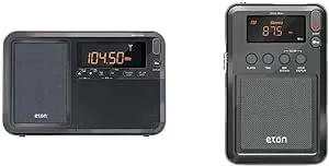 Eton Elite Traveler AM/FM/LW/Shortwave Radio Bundle with Carry Cover and Elite Mini Compact AM/FM/Shortwave Radio