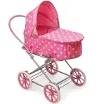 Badger Basket 3-in-1 Doll Pram, Carrier, and Stroller: Pink Polka Dots