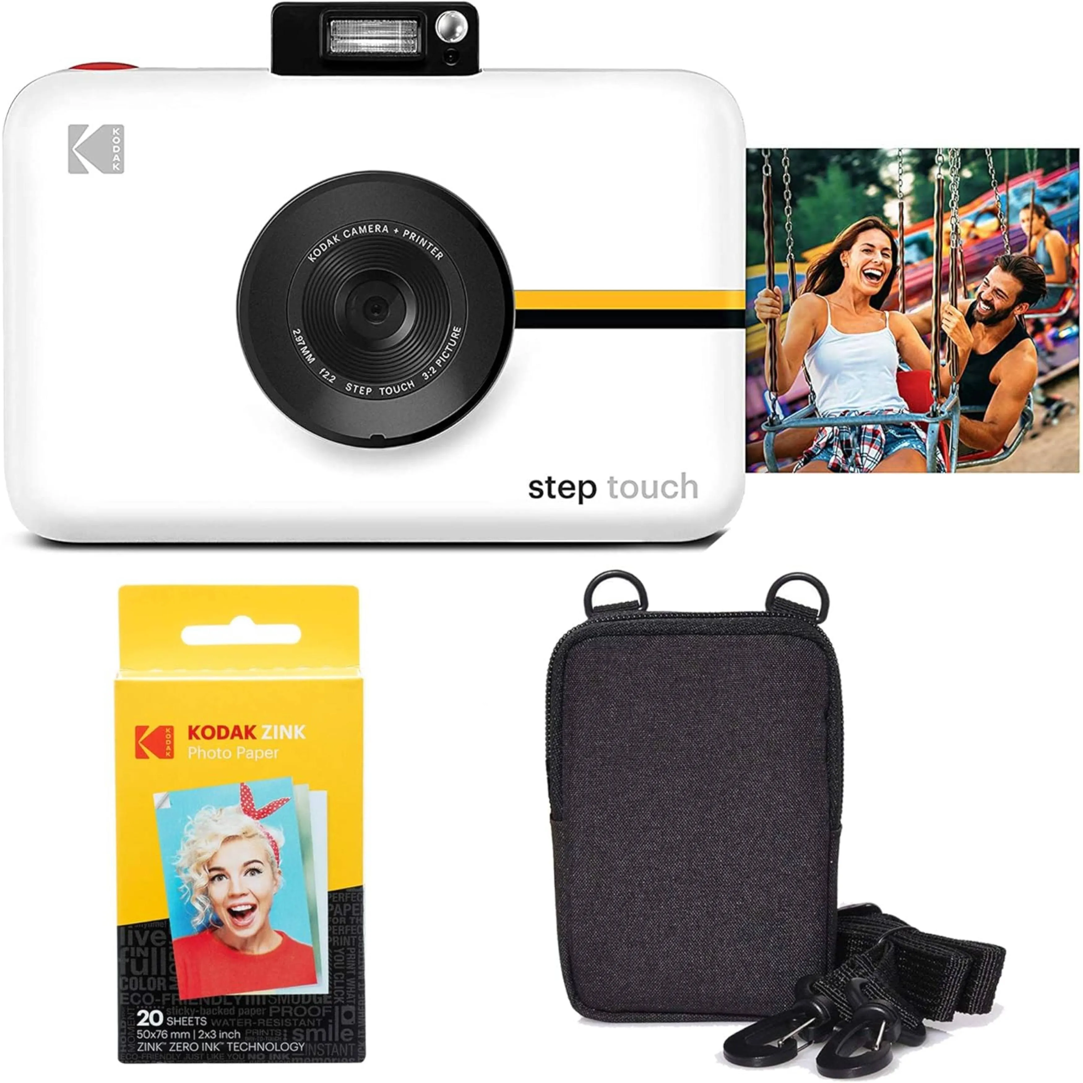 Kodak Step Touch 13MP Instant Camera Go Bundle with 3.5” LCD Display - White