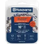 Husqvarna X-Cut SP33G 18 Inch Chainsaw Chain, .325" Pitch, .050" Gauge, 72 Drive Links, Pre-Stretched Chainsaw Blade Replacement with Superior Lubrication and Low Kickback, Gray