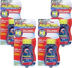 AquaChek 521253-04 Bromine Swimming Pool Test Strips, 4-Pack