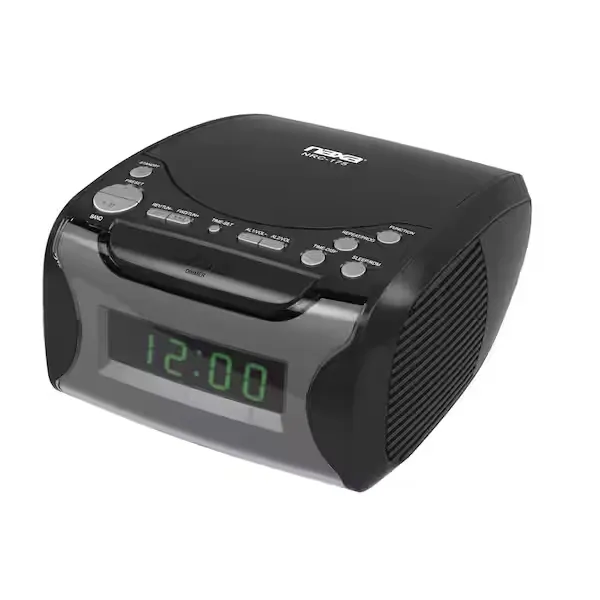 Naxa Dual Alarm Clock Radio with CD Player and USB Charge port