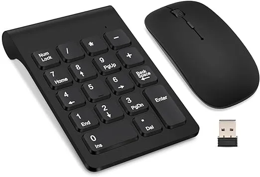 Wireless Numeric Keypad, TRELC Mini 2.4G 18 Keys Number Pad, Portable Silent Financial Accounting Numeric Keypad Keyboard Extensions 