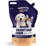 MIRACLE VET High-Calorie Weight Gainer for Dogs & Cats - Multivitamin Nutritional Supplement, Omega Fish Oil, Calcium - Puppy, Adult, Senior - Prenatal Cat & Dog Vitamins, Supplements for Weight Gain