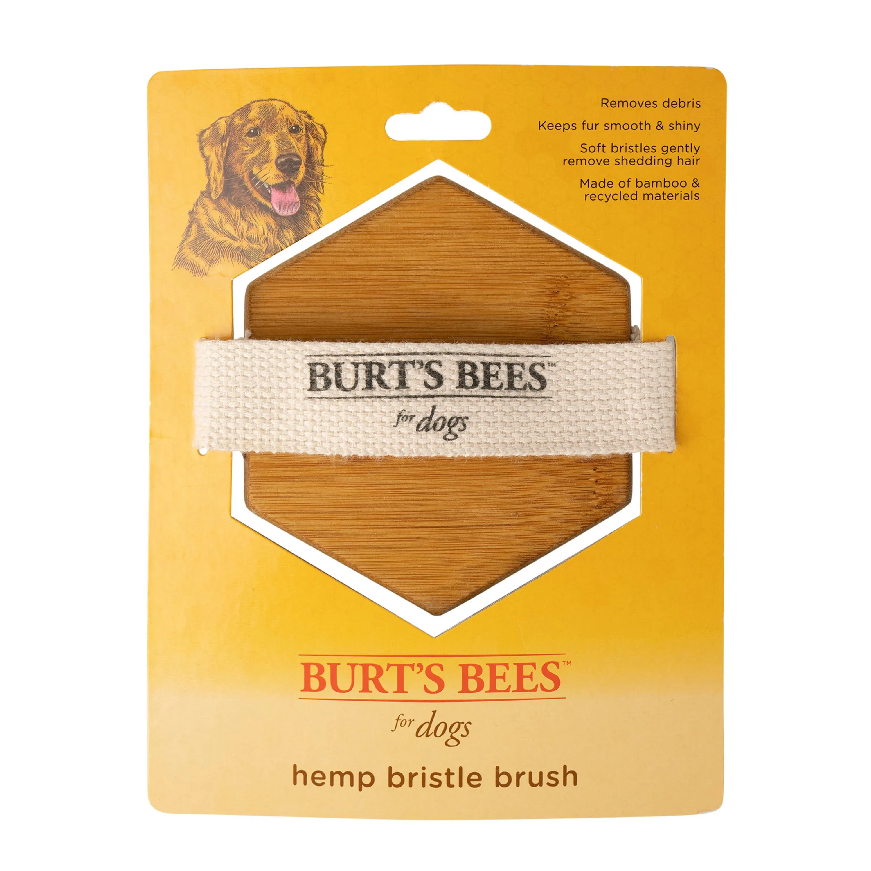 Burt's Bees for Pets Palm Brush with Hemp Bristles | Best Ergonomic Dog Brush To Groom Large Dogs | Easy to Hold Dog Brush Handle Reduces Stress On Your Wrist | Ideal for Daily Grooming