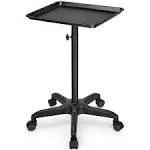 FLOLXNB Salon Tray Cart Premium Aluminum Tattoo Tray Rolling Trolley Adjustable Height Storage Utility Cart for Clinic Spa Rolling Tray (Black)