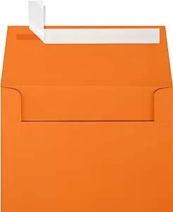 LUXPaper A6 Invitation Envelopes | Peel & Press | 4 3/4" x 6 1/2" | Mandarin Orange | 80lb. Text | 50 Qty