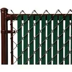 Made in America Privacy Inserts for Chain-Link Fence, Double-Wall Vertical Bottom-Locking Slats for 5' Fence Height (Green)