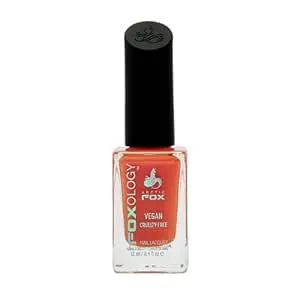 Vegan And Cruelty Free Nail Polish Lacquer 15 Free Quick Drying Formula Long Lasting Chip Resistant Made in USA By Arctic Fox - SUNSET ORANGE