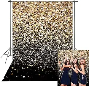 Gold Glitter Sequin Spot Backdrop 6X8FT Starry Sky Shining Astract Photo Back...