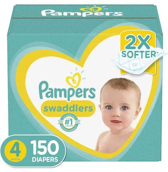 Pampers Swaddlers Disposable Diapers, Size 4 - 150 count