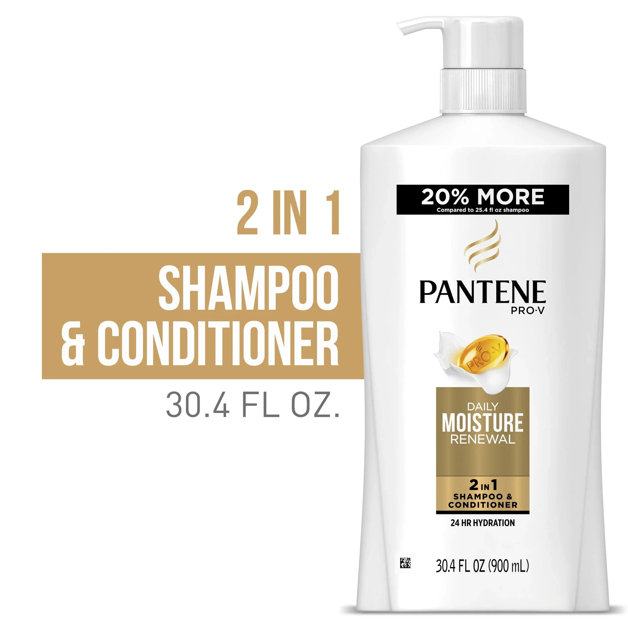 Pantene Pro-V Daily Moisture Renewal Shampoo & Conditioner, 2 in 1 - 30.4 fl oz