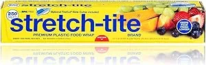 Stretch-Tite Premium Food Wrap with Ticket Slide Cutter, 12" x 250', 250 Square Feet