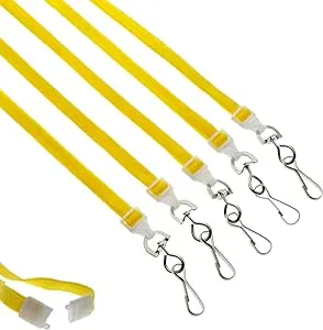 Bulk 100 Pack - Premium Breakaway Lanyards for ID Badges - Metal Swivel J Hook ...