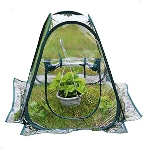 Mini Pop up Greenhouse Small Indoor Outdoor Gardening Flowerpot Cover Backyard Flower Shelter 27"x27"x31"