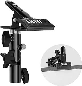 EMART Photography Reflector Holder for Reflector&Light Stand, Photo Video Studio 5/8" Heavy Duty Metal Clamp Holder, Light Stand Clip Mount with Umbrella Hole for Lighting Reflector Diffuser