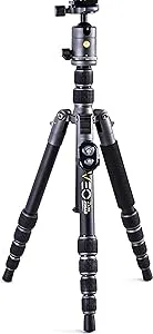 Vanguard VEO3GO235AB Compact Aluminum Travel Tripod with Ball Head, Monopod Option, Smart Phone Holder and Bluetooth Remote