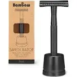 Black Safety Razor for Men with Safety Razor Stand | Metal Razor | Double Edge Razor | DE Safety Razors for Men | Fits All Double Edged Razor Blades | Mens Shaving Razor | Zero Waste Products |