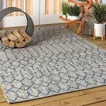 Jonathan Y Ourika Moroccan Geometric Textured Weave Green/Ivory 2 ft. x 8 ft. Indoor/Outdoor Runner Rug