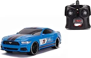 Jada Toys Bigtime Muscle 1:16 2015 Ford Mustang GT RC Remote Control Car 2.4 GHz Blue, Toys for Kids and Adults