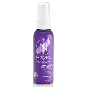 Norvell Venetian Sunless Self Tanning Mist for Face - Non Comedogenic Facial Bronzing Tanner Spray for Natural Sun-Kissed Glow, 2 fl.oz.