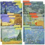 12 Pack Vincent Van Gogh Decorative File Folders with 1/3 Cut Tab, Pretty Let...