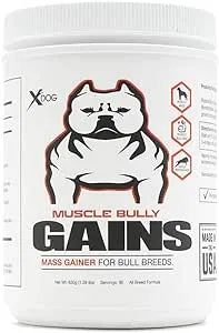 Muscle Bully Gains - Mass Weight Gainer, Whey Protein for Dogs (Bull Breeds, Pit Bulls, Bullies) Increase Healthy Natural Weight, Made in The USA