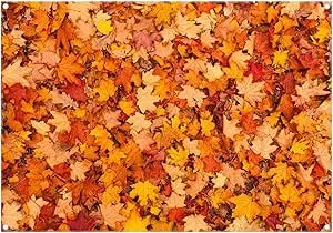 ZTHMOE 7x5ft Fall Maple Leaves Photography Backdrop Autumn Friendsgiving Scene Background Floor Party Supplies Halloween Decoration Banner Photo Booth Props