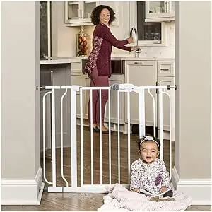 Regalo Easy Step Extra Wide Baby Gate, Includes 4-Inch and 4-Inch Extension Kits, 4 Pack of Pressure Mounts Kit and 4 Pack of Wall Mount Kit