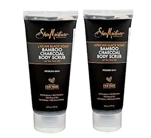 SHEA MOISTURE African Black Soap Charcoal Body Scrub 6 Ounce (Pack of 2)