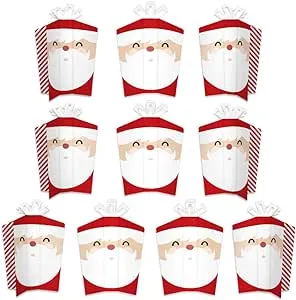 Big Dot of Happiness Jolly Santa Claus - Table Decorations - Christmas Party Fold and Flare Centerpieces - 10 Count