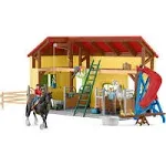 Schleich Farm World — Horse Stable Play Set 82-Piece Barn Play Set with Horse...