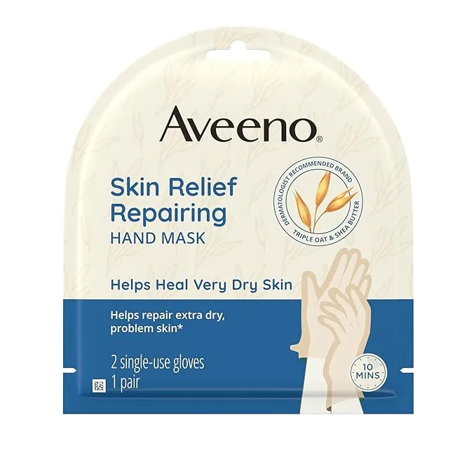 Aveeno Repairing Cica Hand Mask, Oat & Shea Butter, 1 Pair of Gloves