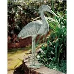 ACHLA DESIGNS Garden Bird Statue 31.5&#034; Decorative Durable Stable Aluminum Green