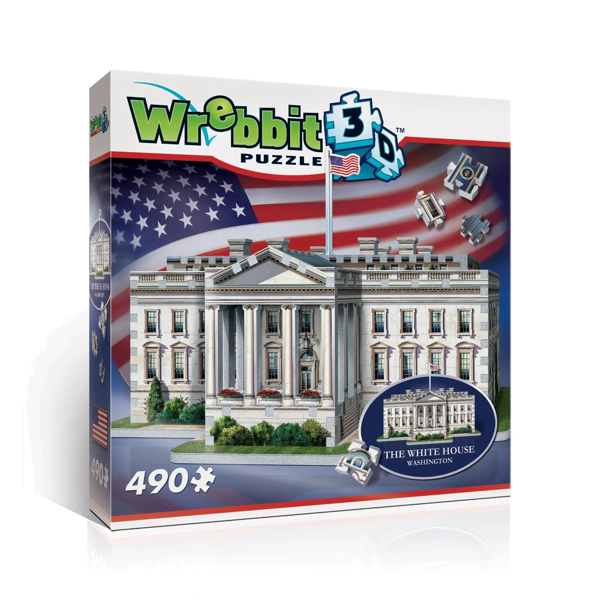 WREBBIT The White House Washington DC 490-Piece Replica 3D Jigsaw Puzzle 1007