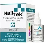 Nail Tek 10 - Speed Drying Drops Value 4 Pack - 4/.5oz Bottles