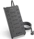 Power Strip Surge Protector, 4000J, ETL Listed, 10 Widely Spaced Outlets with...