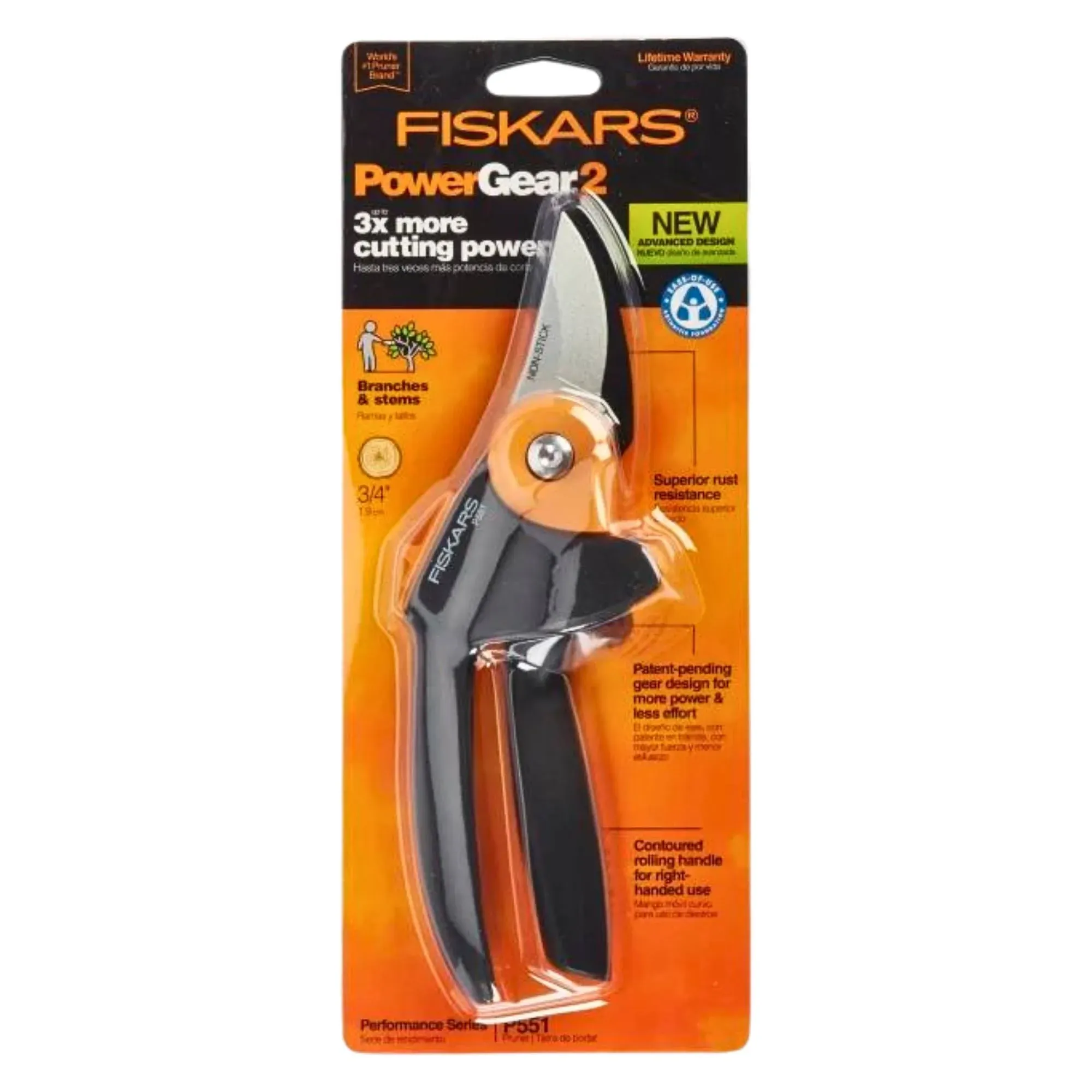 Fiskars Ratchet Pruning Shears, 3/4-Inch Bypass Pruner, PowerGear Design That Provides 3X More Power on Every Cut