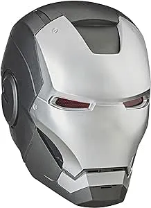 Avengers Marvel Legends Series War Machine Roleplay Premium Collector Electronic Helmet with LED Light FX, Grey