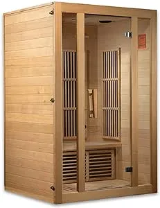 Maxxus Saunas MX-J206-01 Seattle Carbon Far Infrared Sauna for 2 Persons, Hemlock Wood (Curbside Delivery)