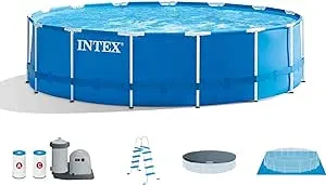 INTEX 28253EH 18ft x 48in Metal Frame Pool with Cartridge Filter Pump, above-ground